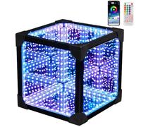 Lampe De Nuit Cube Infini De Noël, Lampe Miroir 3d Rgb Avec Synchronisation Musicale, Cadeau De Vacances Rechargeable Par Usb Pour Salon Et Bureau De Jeu 15 * 15 * 15cm