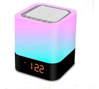 Lampe de nuit de haut-parleur Bluetooth, Lampe de chevet tactile Haut parleur Bluetooth avec lecteur de musique, rappel intelligent de réveil-matin pour la chambre à coucher, le salon et le camping