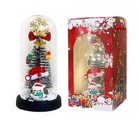 Lampe de Nuit de Noël,Éclairage Décoratif D'Ambiance Festive - Veilleuses De Table Avec Ornements Sous Dôme En Verre,pour le Salon la Chambre l'Étagère les Casiers les Bibliothèques et l'Affichage de