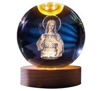 Lampe de nuit en cristal de Pâques, astronaute, planète, globe, système solaire 3D avec base lumineuse LED, lampe d'astronomie, cadeau d'anniversaire (E, A)