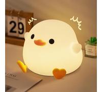 Lampe de nuit en forme de canard, 2 niveaux à intensité variable, lumière LED spongieuse pour le sommeil des enfants, lampe de chevet tactile rechargeable en silicone, jouet décoratif unique pour