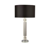 Lampe De Nuit Grande 62 Cm E27 En Tissu En Verre Chromé Noir Argent