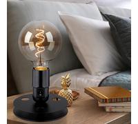 Lampe De Nuit Lampe De Lecture Lampe De Table Métal Noir 1xE27 Chambre H 9 Cm