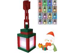 Lampe De Nuit Lanterne Pixélisée 3d - Lampe D’ambiance Led Rechargeable Usb à 16 Couleurs Avec Commande Tactile Et Télécommande - Montage Mural Ou Sur Table, Parfaite Pour Chambre, Salle De J light-a