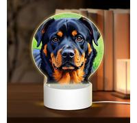 Lampe de nuit LED 3D en acrylique - Lampe d'amour cool en forme de chien Rottweiler - Lampe de chevet LED en acrylique - Cadeau personnalisé pour la Saint-Valentin, Thanksgiving, un anniversaire