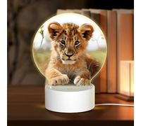 Lampe de nuit LED 3D en acrylique - Lampe d'amour mignonne en forme de lion - Lampe de chevet LED en acrylique - Lampe de table pour la Saint-Valentin, Thanksgiving, un anniversaire - Cadeau