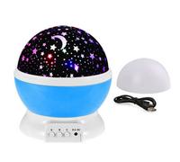 Lampe de nuit LED avec projection d'étoiles, rotative, rose