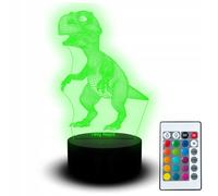 Lampe De Nuit Led Statuette Rvb Gravure 3d Dinosaure T-Rex Nom Jurassic World