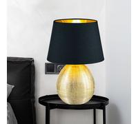Lampe De Nuit Luxe En Tissu Doré Pour Chambre À Coucher Big Light