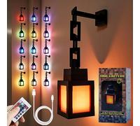 Lampe de nuit Minecraft 3D pixelisée - Lampe de nuit rechargeable par USB - 16 couleurs LED avec interrupteur et télécommande - Lumières murales, idéales pour la chambre, décoration de salle de jeux