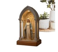 Lampe de Nuit Religieuse, Statue Lampe LED de la Vierge Marie, Veilleuse de Table pour Chambre, Dortoir, Bibliothèque, Bureau, Coin Lecture, Bar Café, Espace Méditation, Étagère de Noël, Lieu de