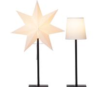 Lampe de table étoile de Noël lampe de chevet blanche lampe d'appoint lampe de salon, métal papier textile, 1x E14 douille, LxH 35 x 55 cm