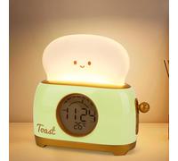 Lampe De Nuit, Veilleuse Avec Minuteur, Horloge À Intensité Variable, Avec Thermomètre, 1200 Ma, Rechargeable, Pour Chambre De Bébé, Chambre À Coucher, Cadeau D'anniversaire