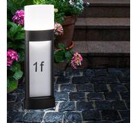 Lampe d'entrée extérieur lampadaire numéro de maison lumière extérieure IP54, chemin lumineux patio jardin, noir, autocollant, 1x LED 10,5W 660Lm 3000K, HxLxP 50x16x7,5cm, Wofi 12225