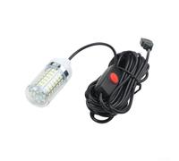 Lampe de pêche sous-marine USB 5 V, lumière LED lumineuse pour pêche de nuit, lampe submersible pour crevettes, bar, truite, équipement de pêche portable (blanc)
