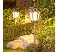 Lampe de pelouse solaire contemporaine pour une utilisation en extérieur - Lampe de jardin étanche pour villa, cour et quartiers résidentiels, hauteur 85 cm, style 9, 1 pièce à énergie solaire