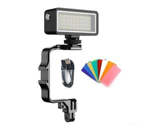Lampe de photographie de plongée, pour caméra d'action DJI, lumière de remplissage sous-marine, grenouille pour mini bande lumineuse RVB portable pour photographie de plongée (éclairage + support)