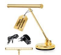 Lampe de Piano Clavier Lumiere Eclairage Musique 15 LED Blanc Chaud USB Doré