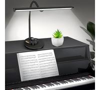 Lampe de piano LED avec luminosité variable | Design col de cygne réglable | Port de charge USB et minuterie d'arrêt automatique | 5 modes d'éclairage pour piano à queue et droit