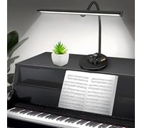 Lampe de piano pour piano à queue et droit | Lampe LED à intensité variable avec 5 modes d'éclairage | Port de charge USB et minuterie d'arrêt automatique | Design col de cygne réglable