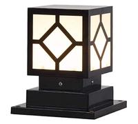 Lampe de Pilier carrée pour Cour, Lampe d'extérieur, Lampe de Colonne, Lampe Murale de Jardin, Lampe de Pilier de Patio, luminaire, Lampe de stigmatisation étanche, Lampe sur Pied antirouille, dé