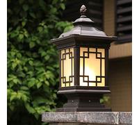 Lampe de Pilier extérieure étanche E27 clôture Parc luminaire Villa Porte Soutien-Gorge Gazebo Colonne lumière Antique antirouille en Aluminium Pilier Lanterne décoration Paysage Chapiter éclairage