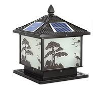 Lampe de pilier solaire LED, éclairage de paysage extérieur, IP54 imperméable, carré simple, tête de poteau, colonne en aluminium, abat-jour en verre, éclairage villa compatible avec la décoration de