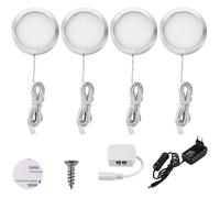 Lampe de Plac led 4er Éclairage Sous Meuble Lumière Armoire Vitrine Spot Encastrable pour Cabinet S5-4er Blanc S5-4er LAMPE A POSER