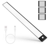 Lampe de placard 72 LEDs,réglette LED sans fil,veilleuse rechargeable USB,détecteur de mouvement pour armoire et couloir YYV
