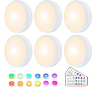 Lampe De Placard, Lampe Led Veilleuse Rgb 16 Couleurs Sans Fil, Éclairage D'escalier Et De Jeu À Led, Avec 2 Télécommandes Et Fonction De Synchronisation, Paquet De 6