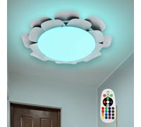 Lampe de plafond à changement de couleur Lampe murale folar Fleur en kit, ampoules LED RGB incluses