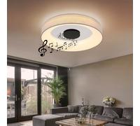 Plafonnier Lampe de plafond Parasol Lampe de salon, haut-parleur Télécommande CCT dimmable, LED 40W 2000Lm blanc chaud-lumière du jour, DxH 46,8x9,8cm