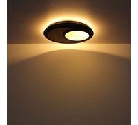 Lampe De Plafond Backlight Pour Salle À Manger Noir Effet Bois LED D 48 Cm