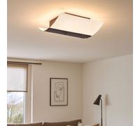 Lampe de plafond lampe de couloir lampe de plafond brun verre lampe de cuisine lampe de salon, métal, 1x E27, LxH 26,4 x 8,9 cm