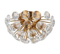 Lampe de plafond cristaux clairs Lampe de cristal or Lampe de plafond or, métal, 10x G9 douilles, DxH 39 x 22 cm