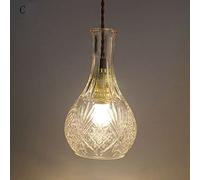 Lampe de plafond de lustre en verre de cristal rétro en forme de bouteille de vin pendante
