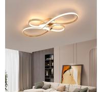 Lampe de plafond de salon LED moderne avec télécommande Lampe de chambre à coucher Lampe de salle à manger Lampe suspendue pour le salon Lampe pendante pour la chambre à coucher Lampe (or, L60cm)