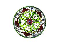 Lampe de plafond de style Tiffany, lampes de plafond de verre teinté montage encastré, plafonniers décoratifs à l'ombre ronde pour la salle de séjour de chambre, E27,110-240V,30cm