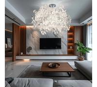 Lampe De Plafond Design Feuilles 3 Braises Chromé D 70 Cm