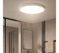 Lampe De Plafond Éclairage Salle De Bain Blanc LED Lampadaire Rond D 29,5 Cm