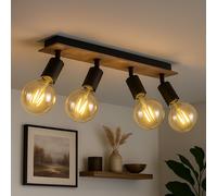 Lampe De Plafond En Bois Lampe De Chambre Réglable 4 Flammes
