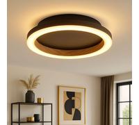 Lampe De Plafond En Bois LED Noire Aluminium Métal