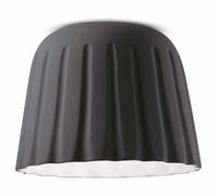 Lampe De Plafond En Céramique E27 Gris Foncé Ø 40 Cm H: 29 Cm Artisanale