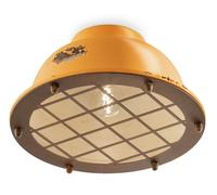 Lampe De Plafond En Céramique Métal Ø 35 Cm Ronde Petite Jaune E27 Vintage