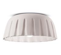 Lampe De Plafond En Céramique Ronde Ø 40 Cm H: 17 Cm E27 Blanc Fait Main