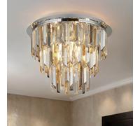 Lampe De Plafond En Cristal Ø 45 Cm 5X E14 Verre Métal Art Déco Salle À Manger
