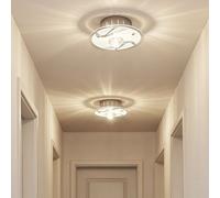 Plafonnier plafonnier cristal design métal clair, verre miroir, cristaux de verre, verre 1x G9, D 18 cm, lot de 2