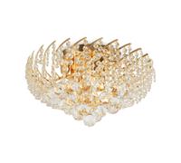 Karolina Plafonnier semi-encastré or et cristal, 6 lumières, E14