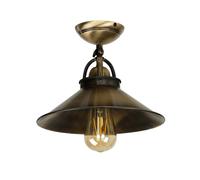 Lampe De Plafond En Laiton Industriel Antique Bronzer E27 Fait Main Vintage