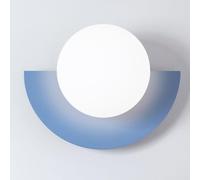 Lampe de plafond en verre globe, applique murale semi-circulaire moderne en forme de macaron avec abat-jour blanc laiteux, style nordique, idéale pour la chambre, la table de chevet ou le salon.